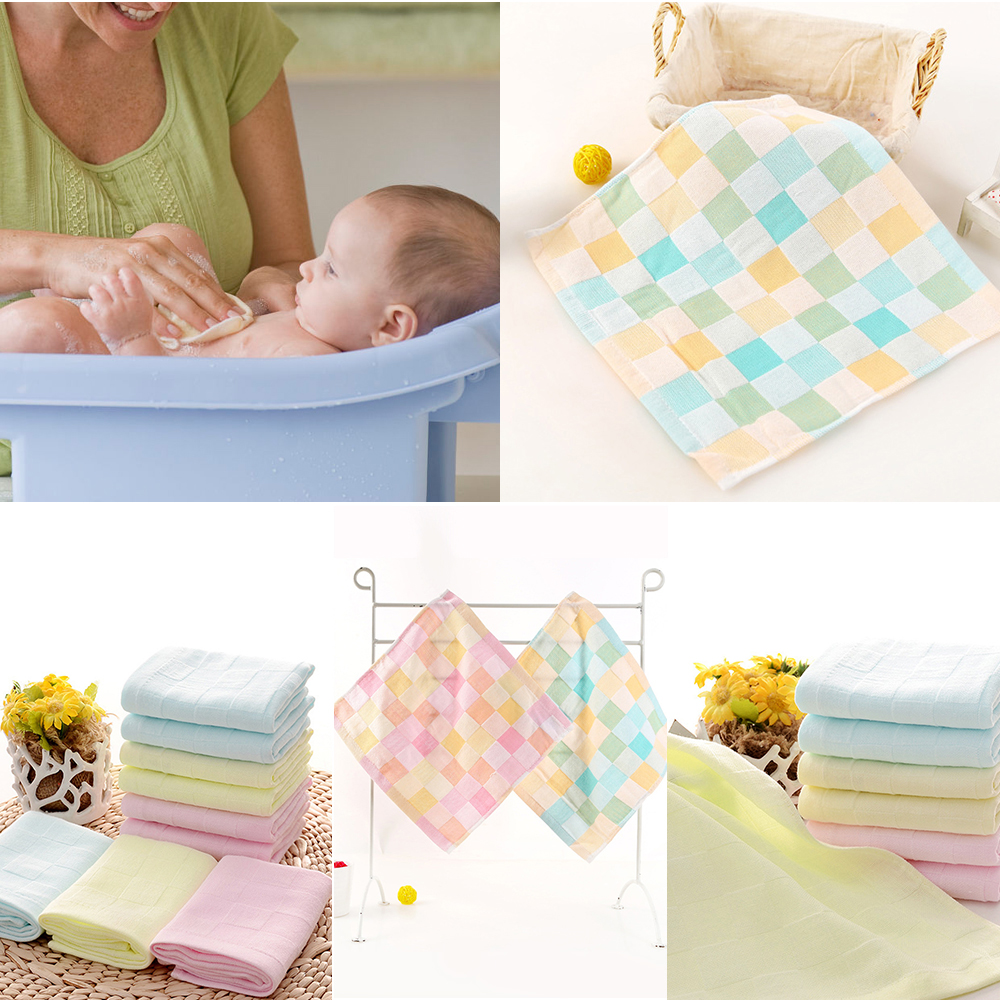 Baby Infant Newborn Soft Cotton Bath Towel Washcloth Feeding Wipe Cloth