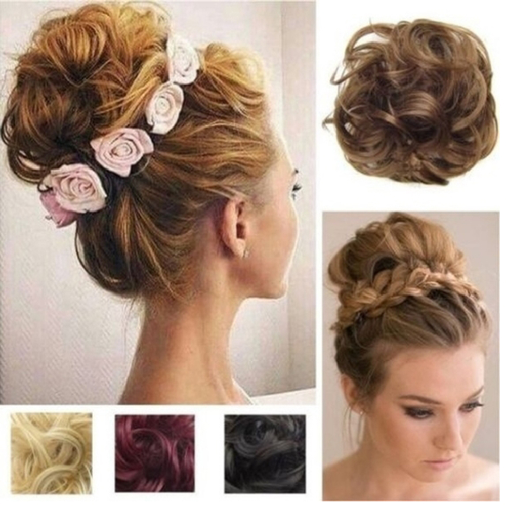 New Real Thick Nautral Chignon Bun Scrunchie Hair Extensions Women