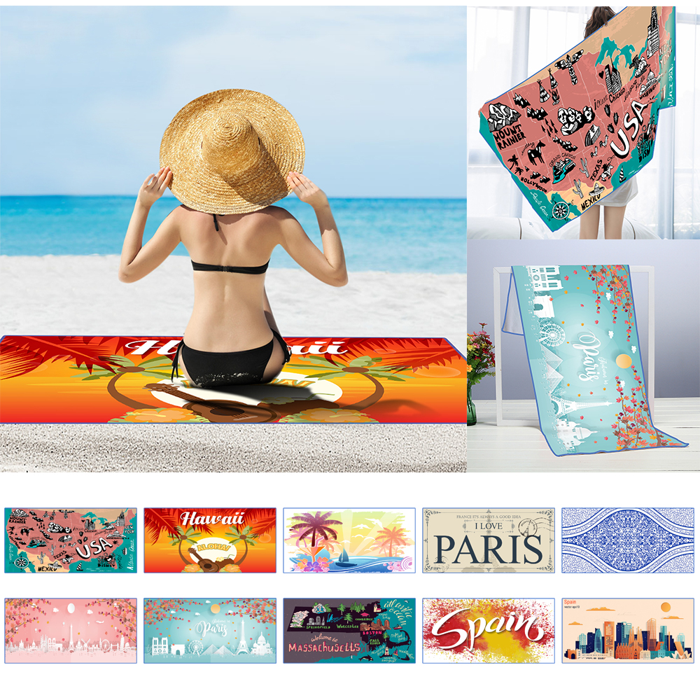 Microfibre Cotton Beach Bath Towel Sports Travel Camping Gym Lightweight 70X140