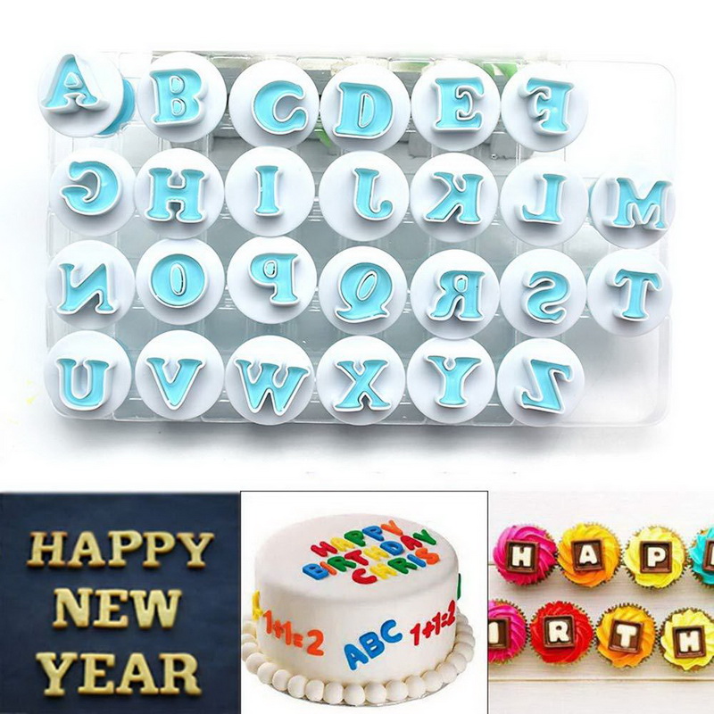 Decorating Fondant Icing Alphabet Mould Cake Number Letter Cutter Mold Set UK