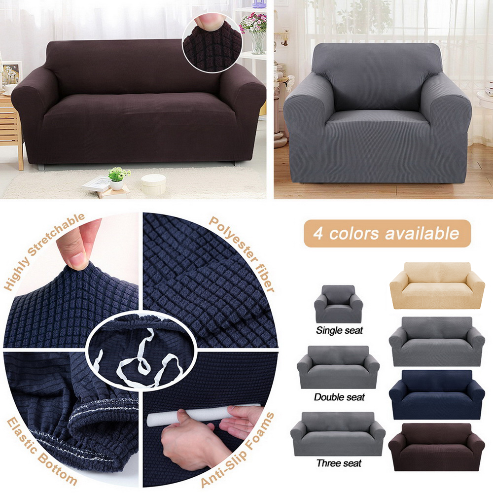 Slip Cover Set Sofa Loveseat Couch Arm Chair Form Stretch