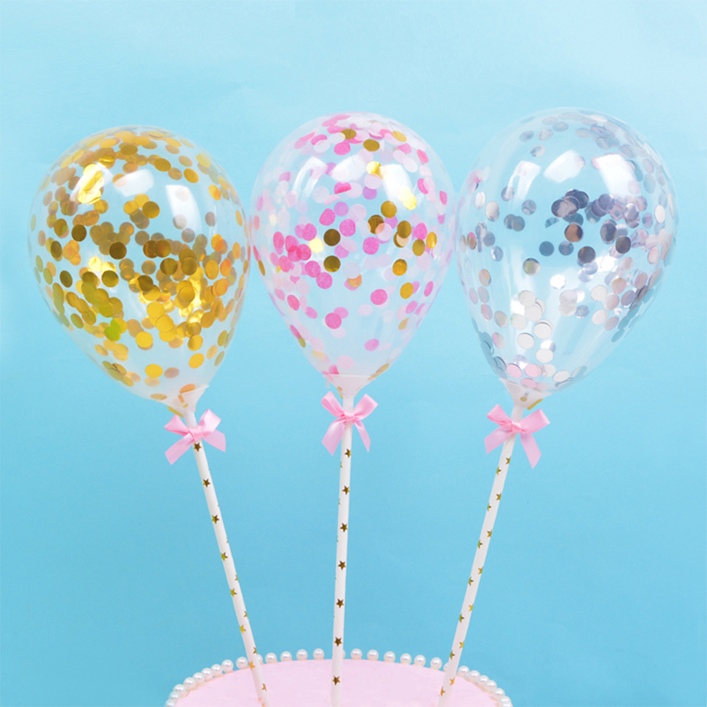 Confetti Latex Balloon Cake Ribbon Dessert Birthday Baby Shower