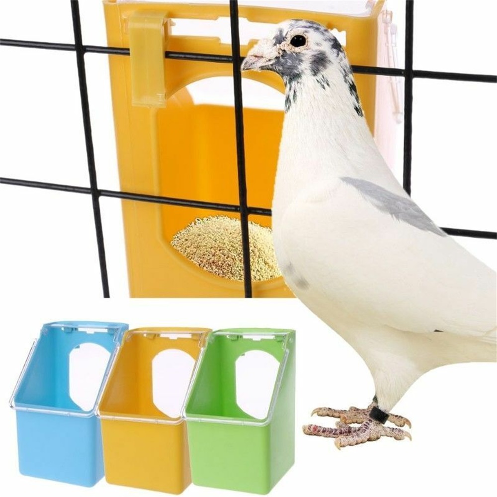 Pet Pigeons Water Food Feeder Bird Cage Hang Feeding Box