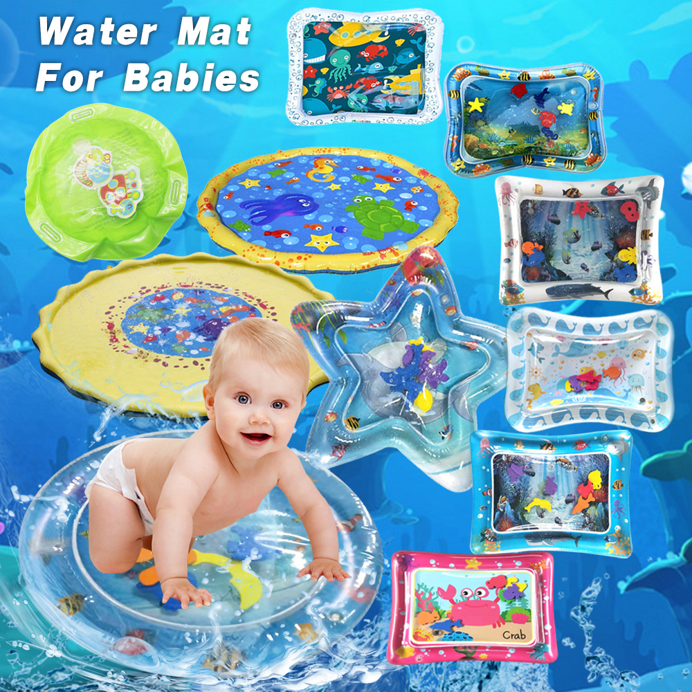 Water Mat Baby Kids Inflatable Water Play Mat Tummy Time Playmat