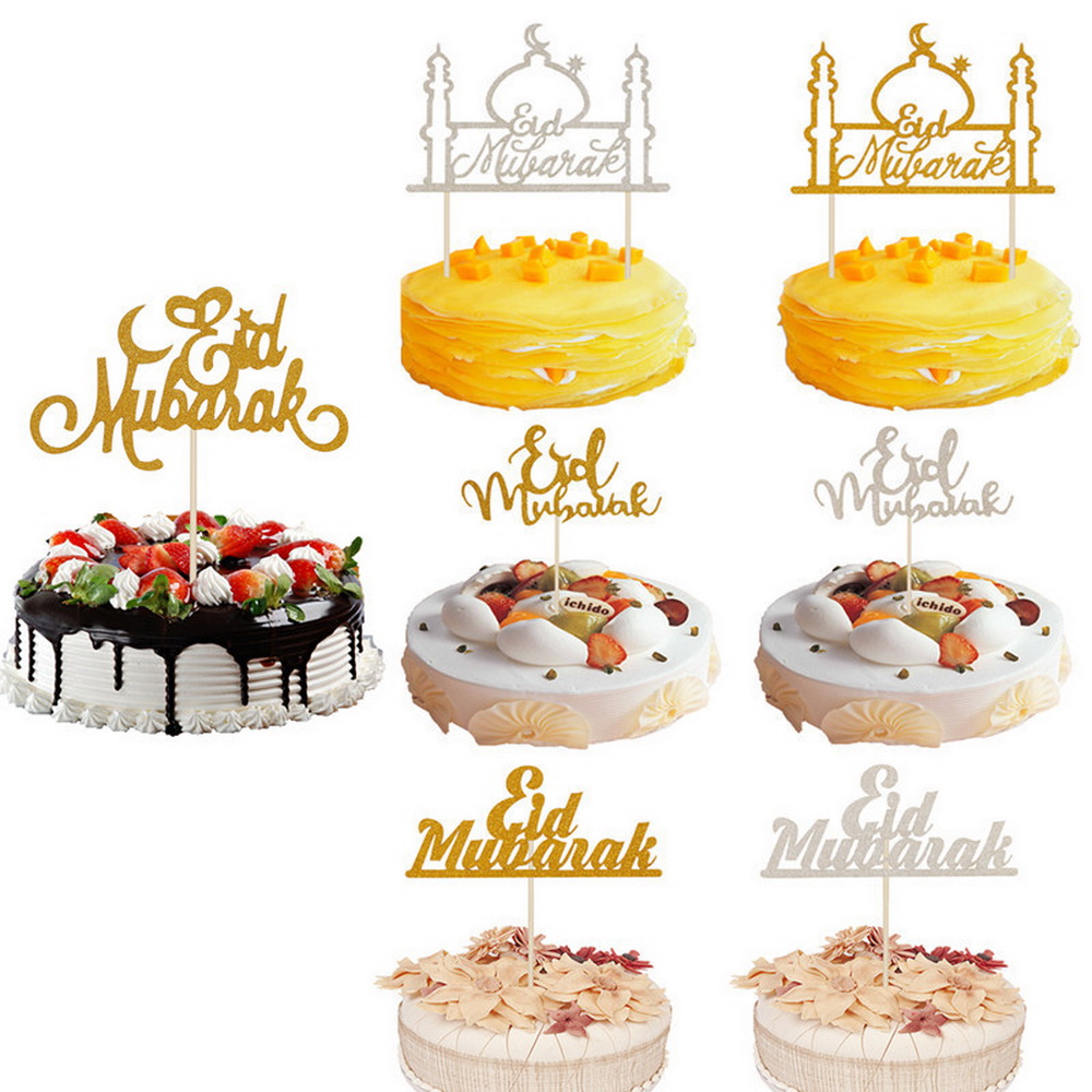 Fetes Occasions Speciales Eid Moubarak Paillettes Cake Topper Ramadan Gateau Decoration Articles De Fete