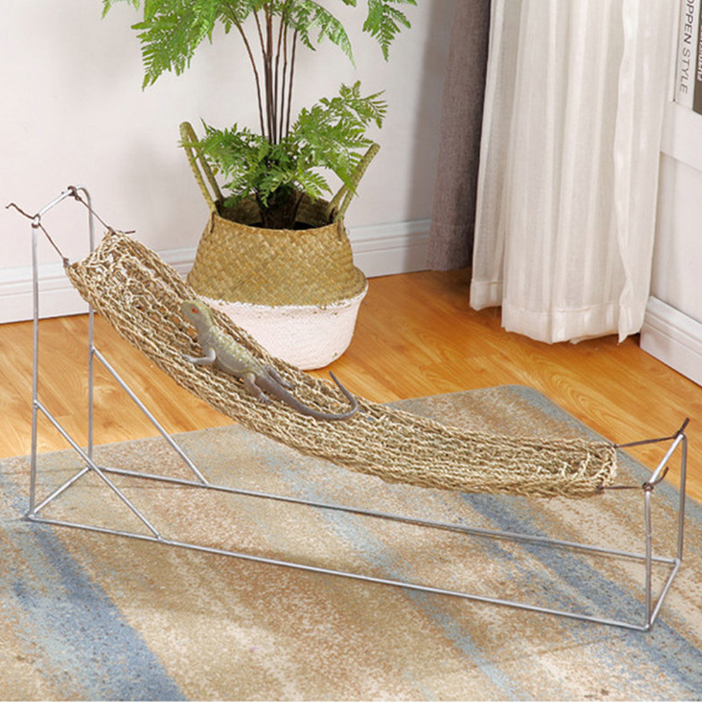 Lizard Hammock Grass Fibers Hammocks Gecko Hanging Net Tank Reptile