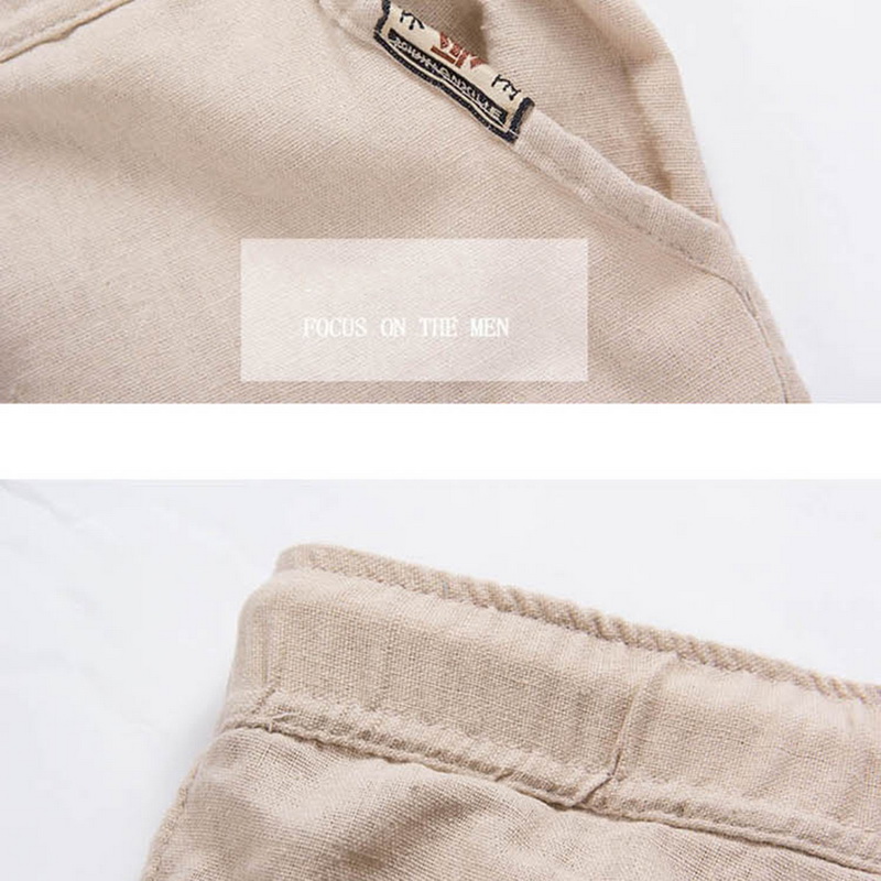 Men Summer Linen Loose Trousers Casual//Travel Beach Rope Tie Drawstring Pants GI
