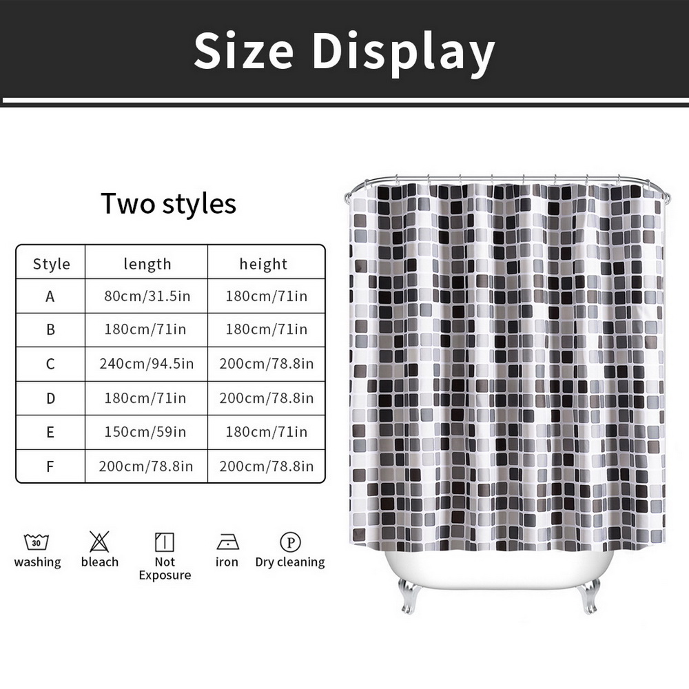 Polyester Fabric Pattern Waterproof Shower Curtain with ...