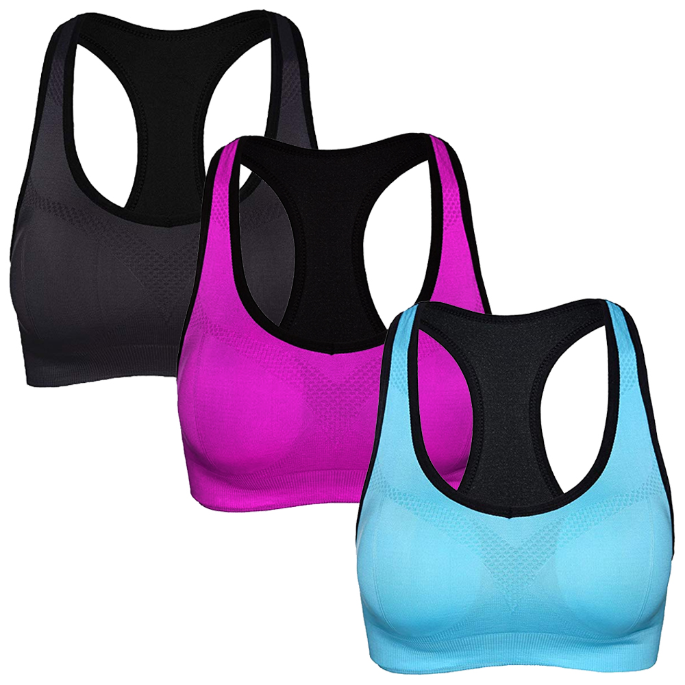 Women's Sports Bra Strapless Strong Hold Push Up Yoga Fitness Bustier ...