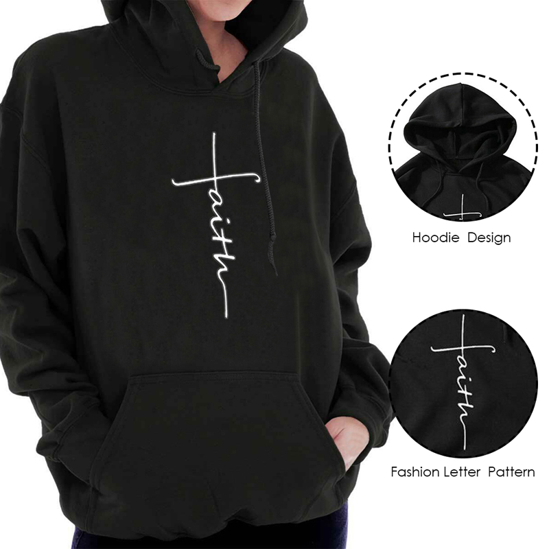Womens Hoodie Jesus Religious Worship Sweatshirt Christianity Pullover