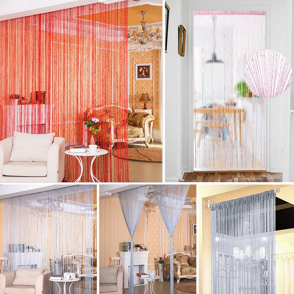 Fashion Tassel Silver Silk Yarn String Curtain Door Window Hanging