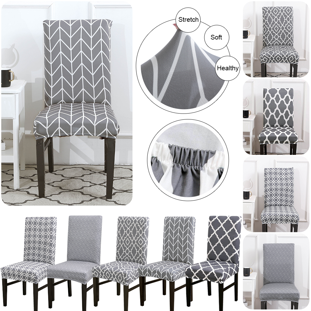 1 2PCS Dining Room Chair Cover Removable Washable Stretch Seat Cover Slipcovers