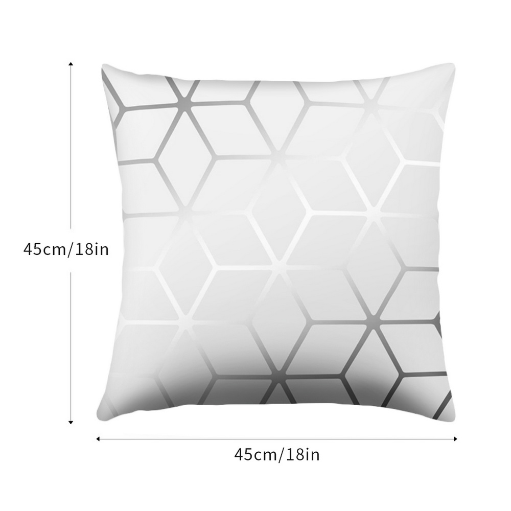 Home Silver Grey Geometric Cushion Cover Pillow Case Sofa Ornament 45*45CM 79