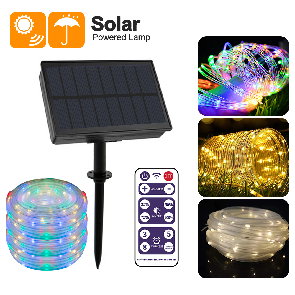 30//60LED Solar Powered Bulbs String Lights With Remote Control For Garden 12