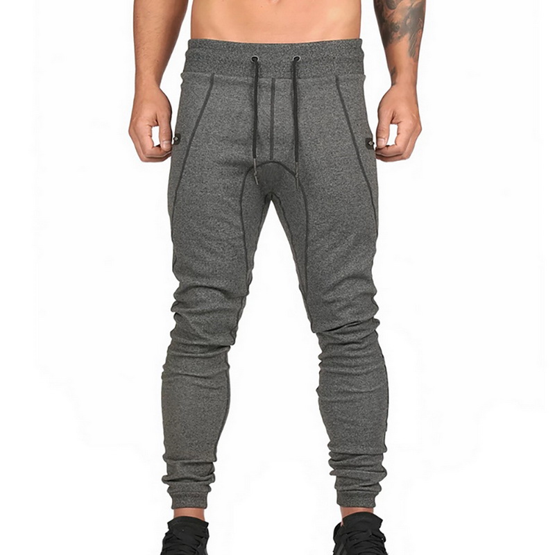 Men/'s Athletic Workout Running Jogging Gym Fitness Zip Pocket Jogger Sweat Pants