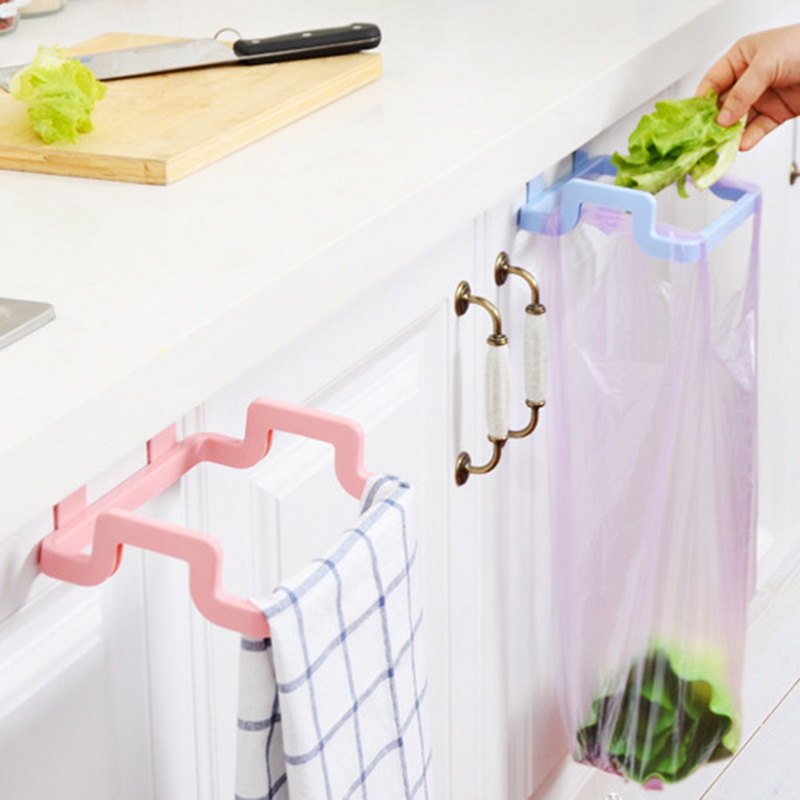 Home & Garden Plastic Kitchen Garbage Bin Bag Storage Hanger Hanging Bracket Door Trash Holder