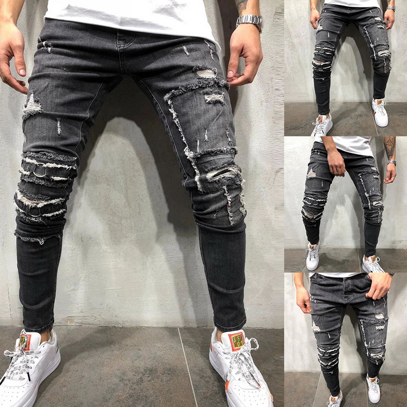 stretch jeans with holes