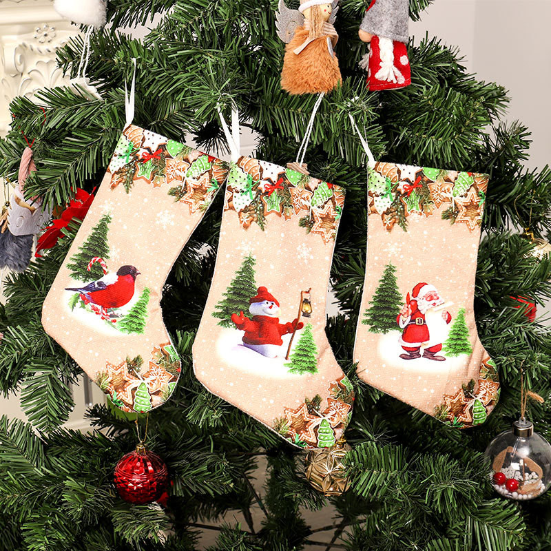 2019Christmas Stockings Christmas Tree Decoration Santa Claus Socks Candy Bag BY