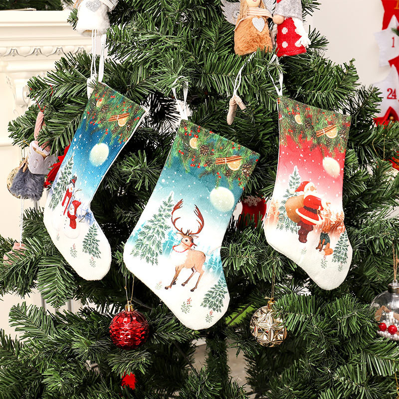 2019Christmas Stockings Christmas Tree Decoration Santa Claus Socks Candy Bag BY
