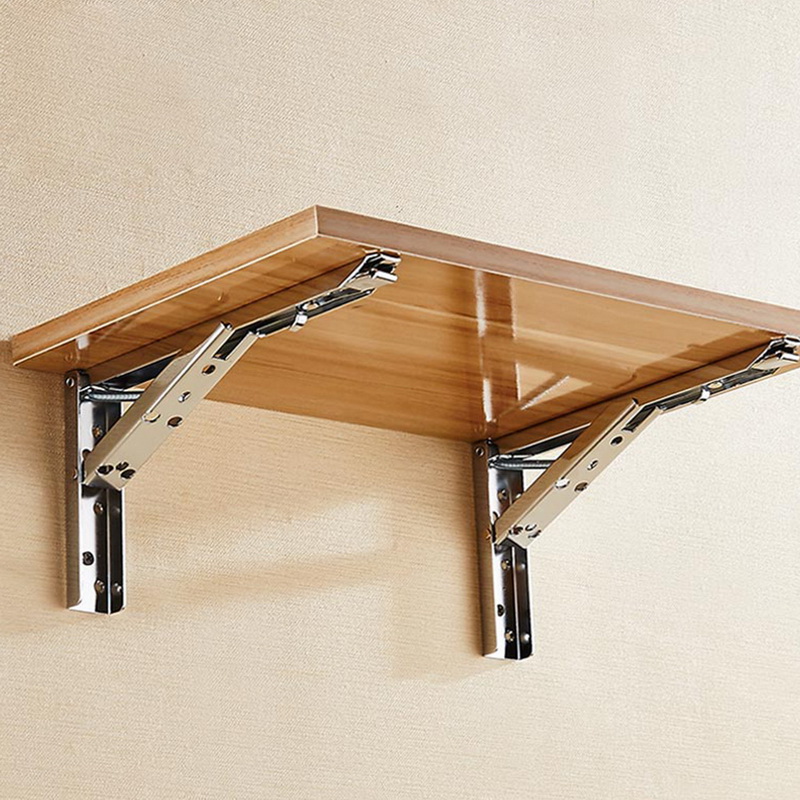 2X Folding Brackets Wall Shelf Metal Heavy Duty Triangle 