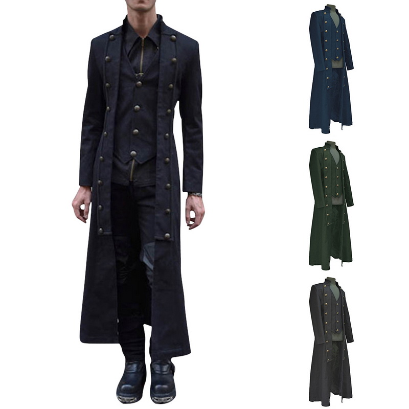 Steampunk Gothic Victorian Jacket Vintage Tailcoat Medieval Frock Coat Renaissance Costume for Men 