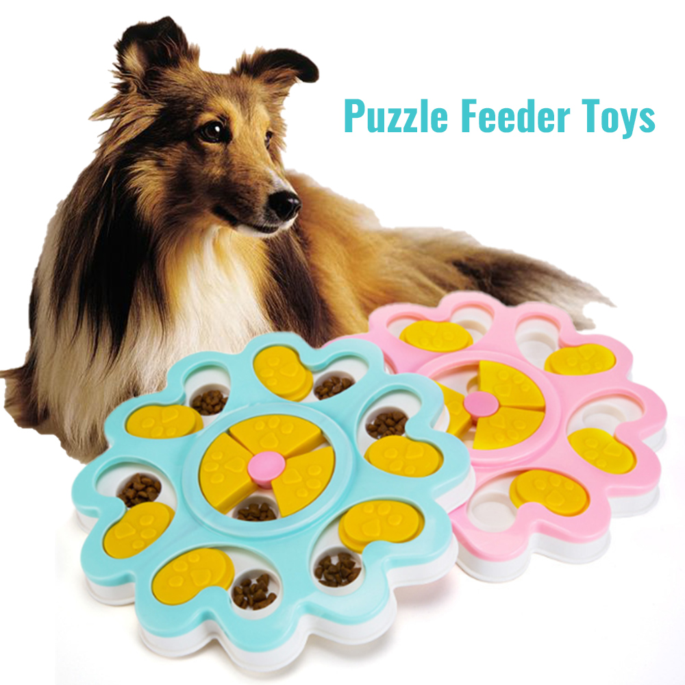 Pet Dog Food Dispenser Flower Shape Bowl For Dog Puzzle Feeder