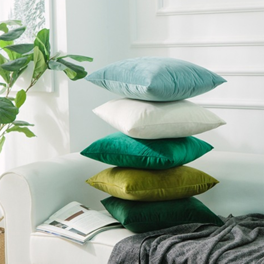 Cushion Modern Cover Green Velvet Throw Pillow Soft Case Sofa Car