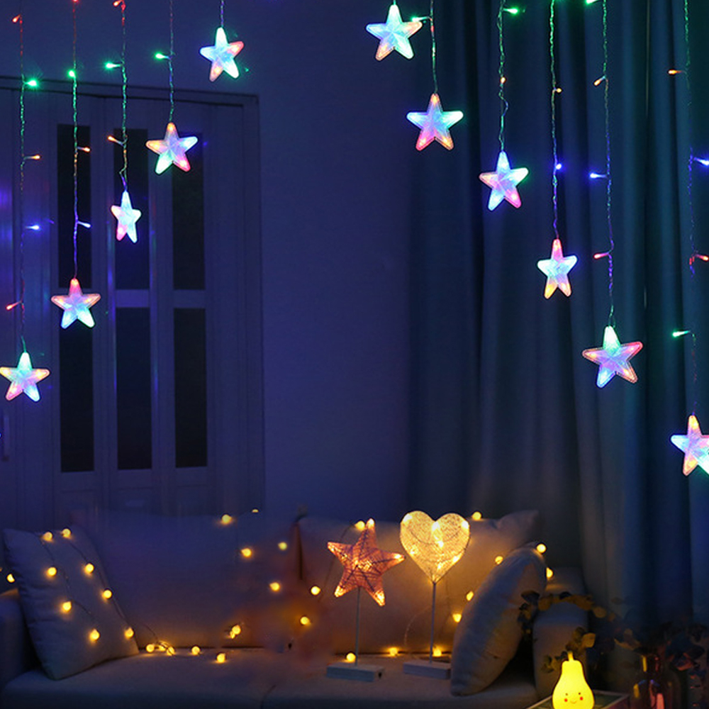 Led Five Pointed Star String Fairy Lights 3 Meter Curtain Light Five Pointed Star String Fairy Lights