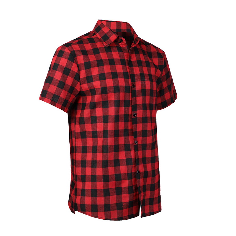 Overdrive Men/'s Cotton Plaid Button Up Casual Short Sleeve Slim Fit Dress Shirt