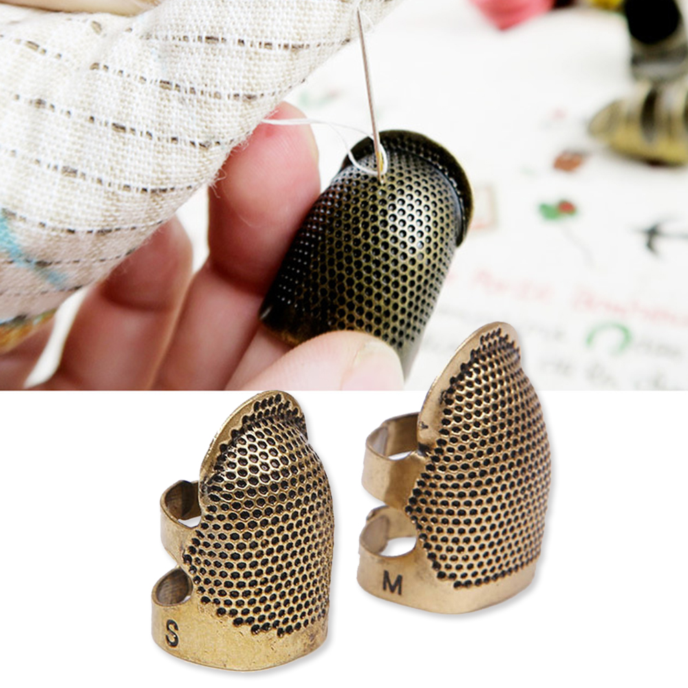 3pcs Adjustable Metal Sewing Thimble Finger Shield Protector Pin Needles Quilting Craft Accessories DIY Sewing Tools Size M