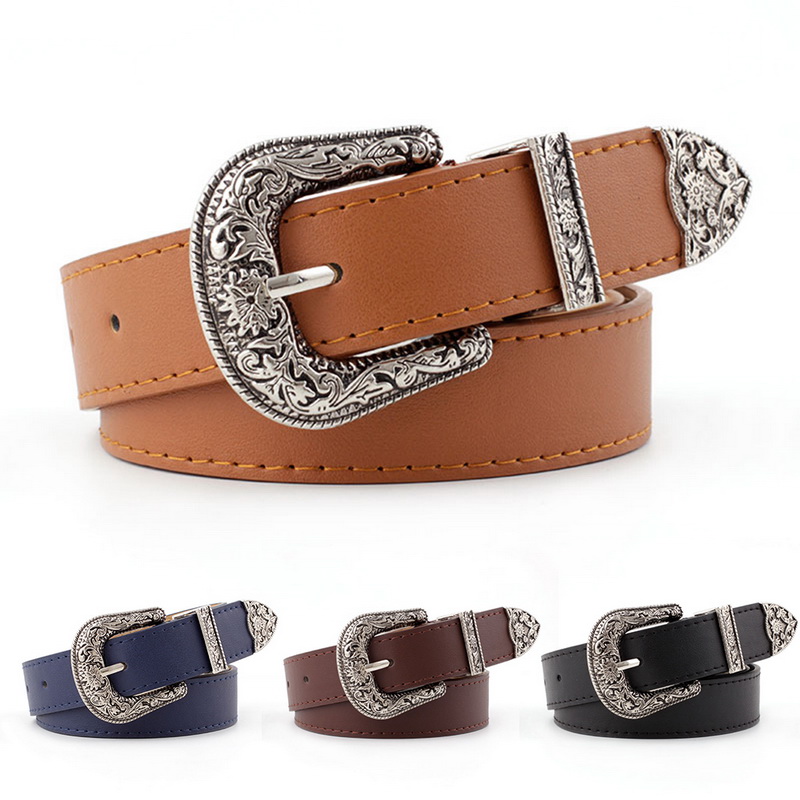 Women Skinny Waist Belt Buckle Elastic Stretch Dress Belt Narrow Thin Waistband