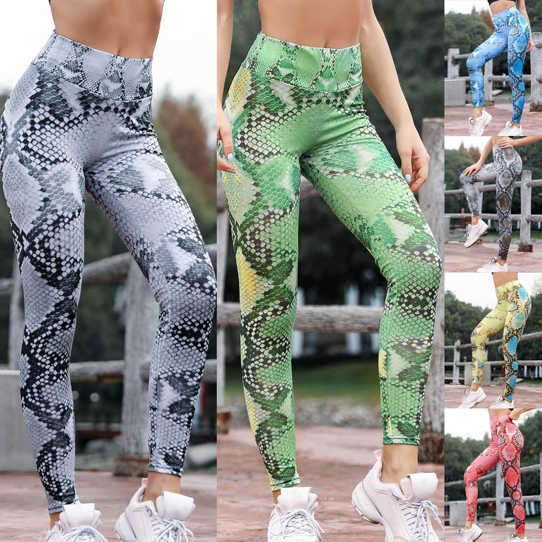 snake print workout leggings
