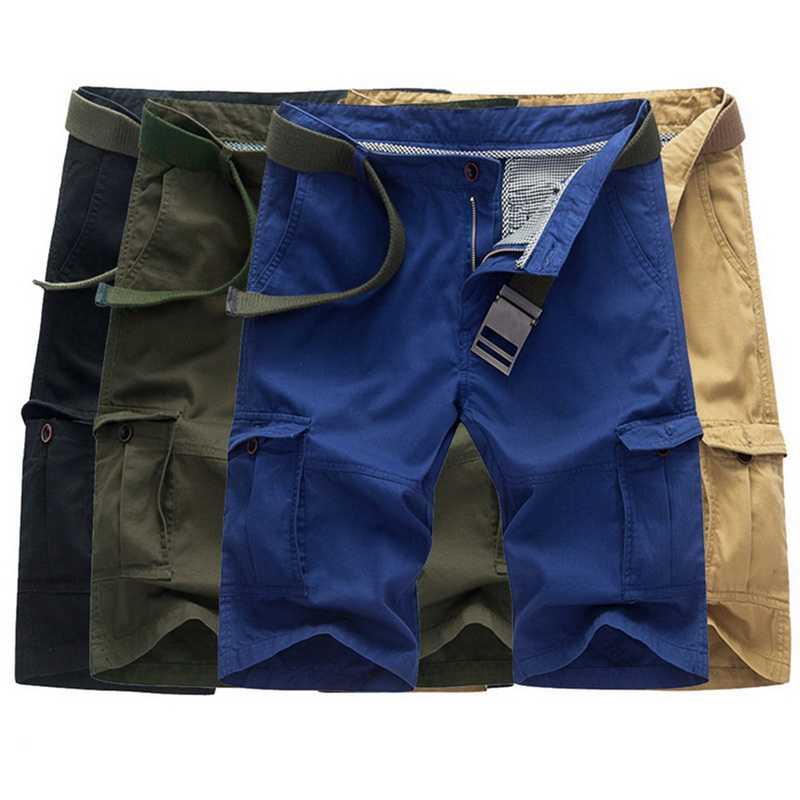Herren Shorts Kurze Hose Bermuda mit Tasche Sommer Kurze Freizeithose Lässig PD