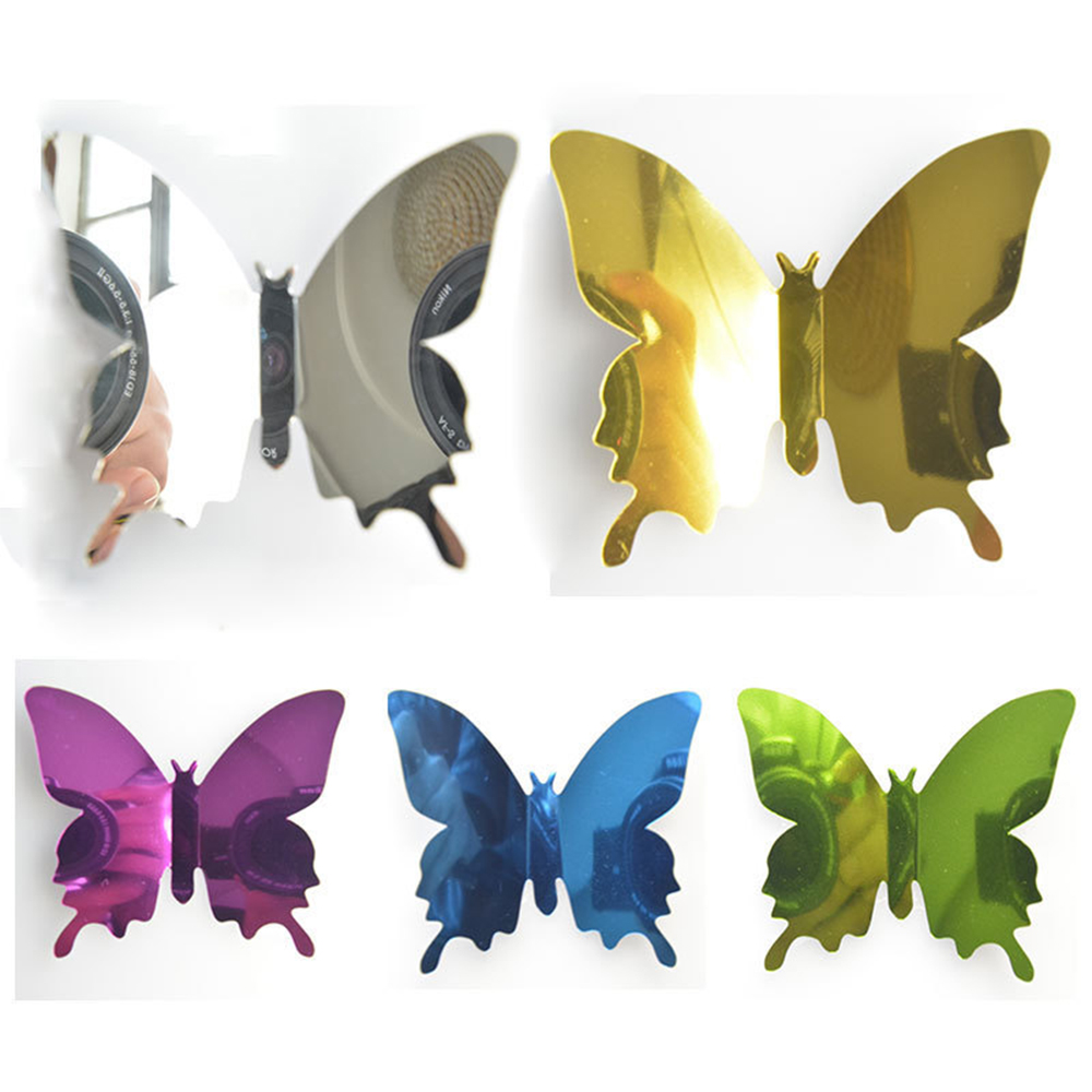 3D Schmetterlinge 12 Set Spiegel Dekoration Wandtattoo Wandsticker Wanddeko