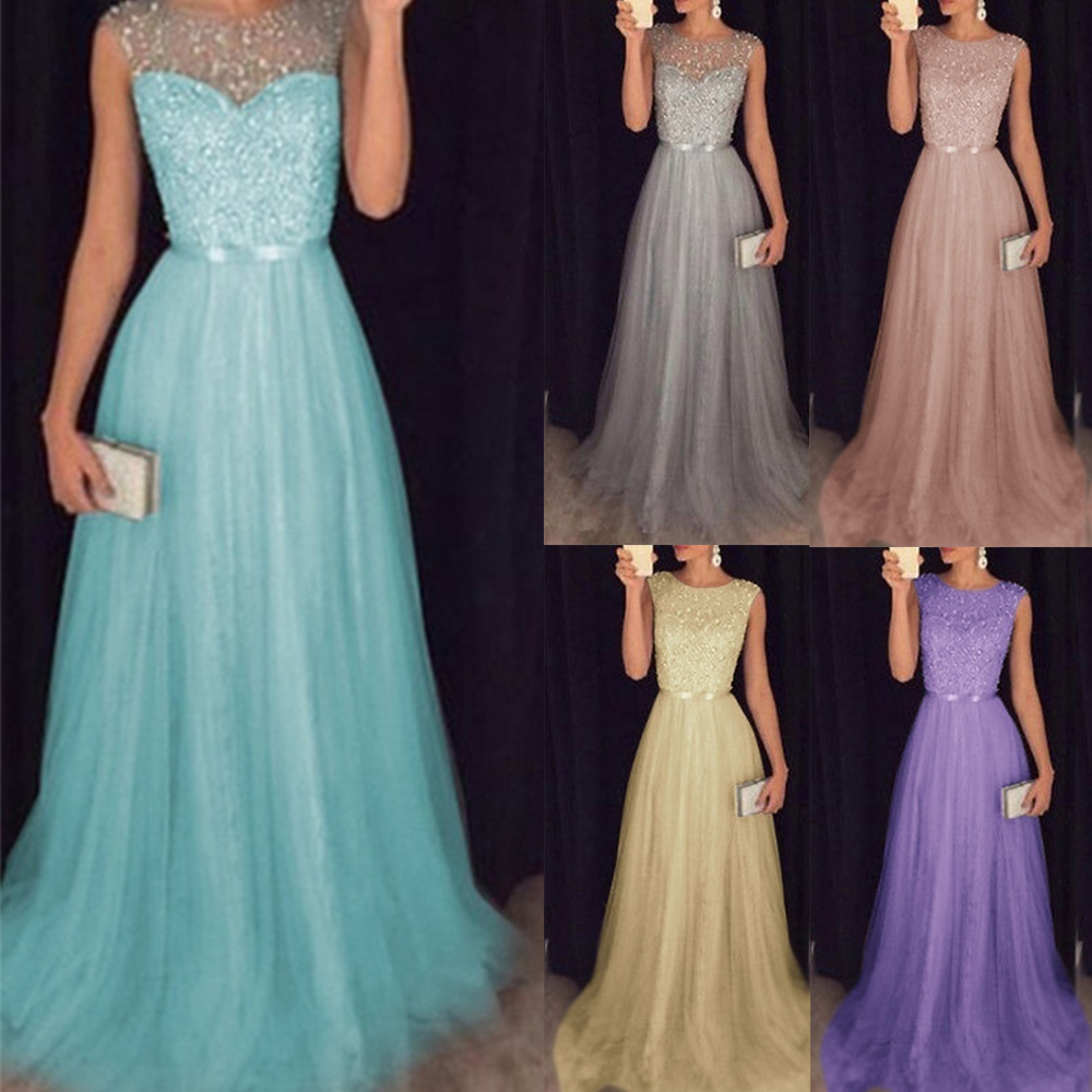 Damen Lang Maxikleid Abendkleid Brautjungfer Hochzeit Cocktail Damen Lang Maxikleid Abendkleid Brautjungfer Hochzeit Cocktail