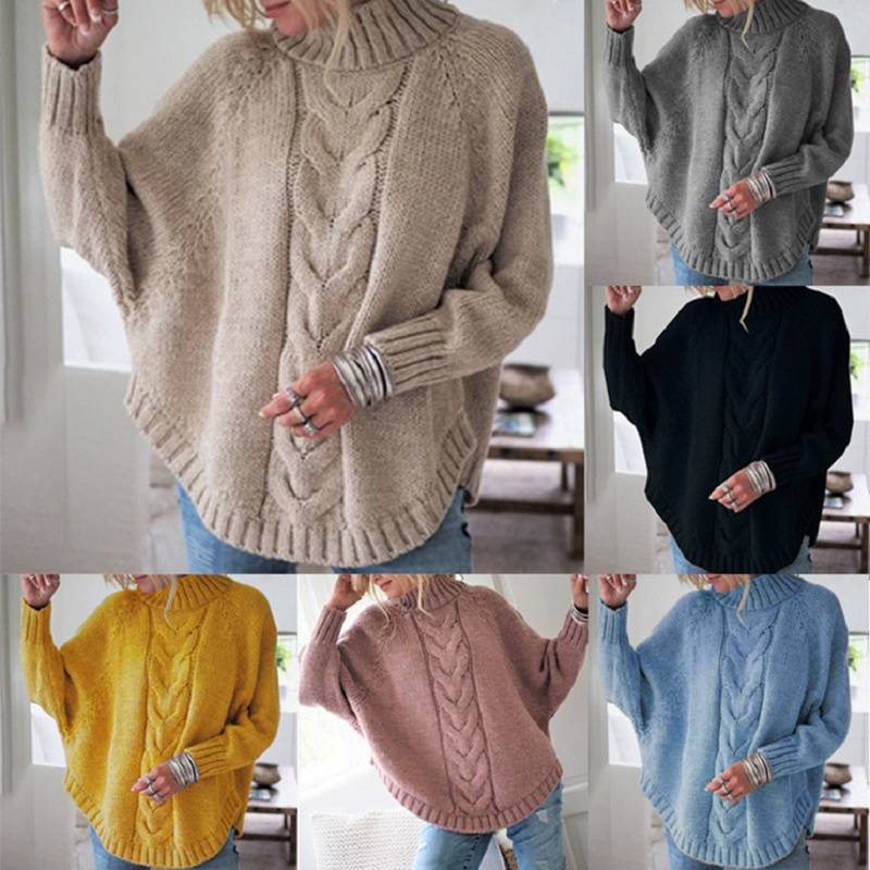 875 Damen Rollkragen Pullover Strickpullover Strick Pulli Sweater Langarm 3XL