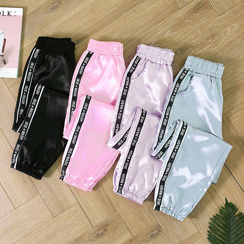 Damen Glänzend Hose Freizeithose Pumphosen Fitness Sporthose Jogginghose P//D