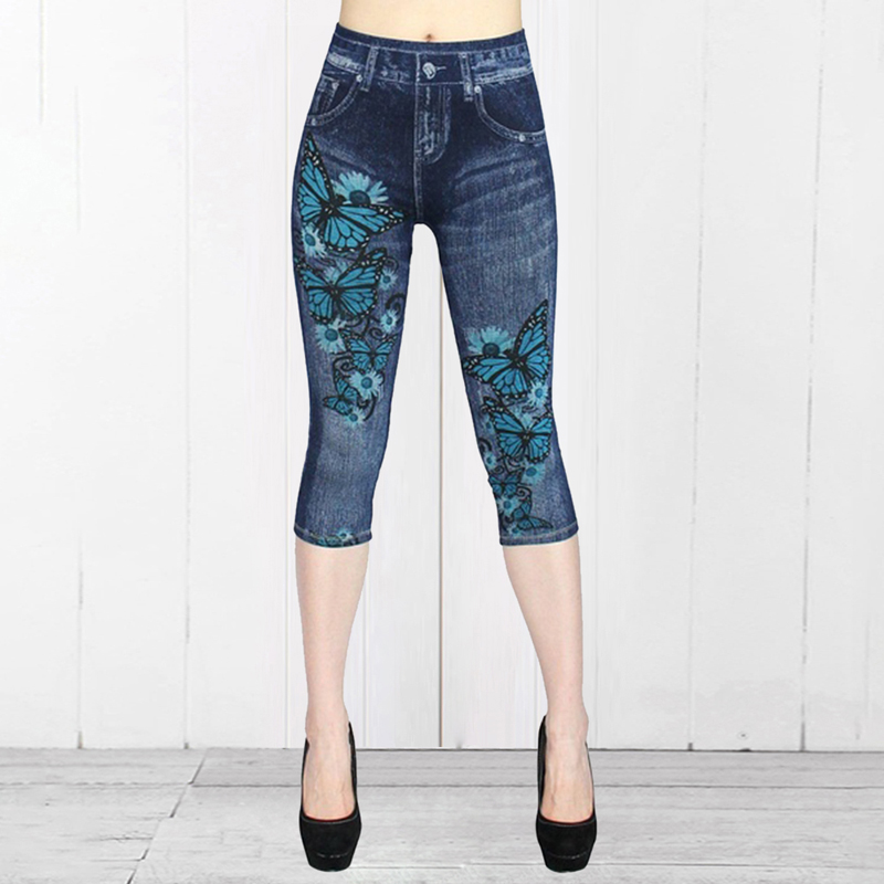 Damen Stretch Hose Jeans Look Röhre Jeggings Treggings Skinny Leggings Stoffhose